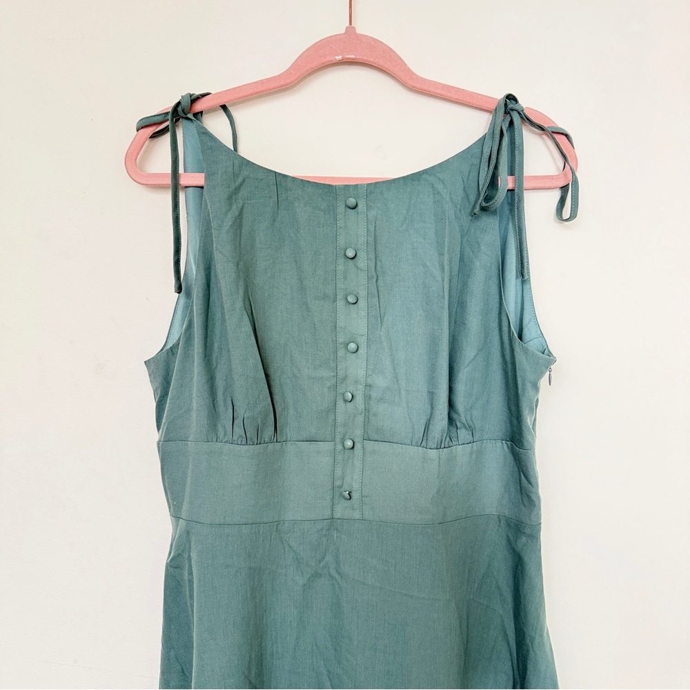 Rihoas Green Boat Neck Backless Slip Midi Dress - Picture 11 of 12